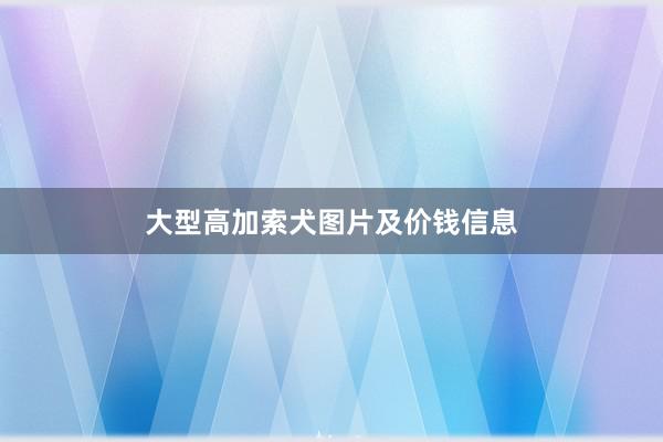 大型高加索犬图片及价钱信息
